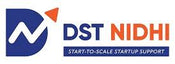 Logo of DST NIDHI with a blue and orange design on a white background