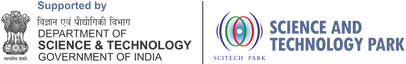 Logo of Department of Science & Technology, Government of India, and Science and Technology Park with text.